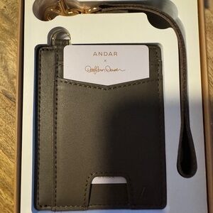NWT in box Denner leather wallet by Andar (mocha) with gold hardware